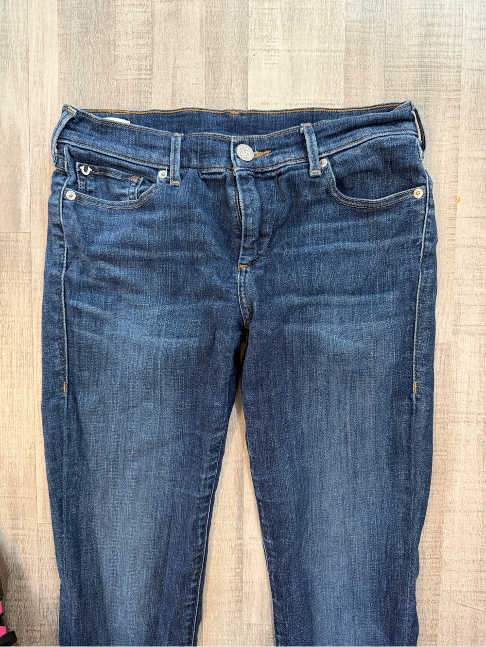 True Religion Cora Women’s Jeans Size 28 Mid Rise Straight Dark Wash 31” Inseam